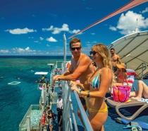 The sun deck offers the best vantage point to take spectacular photos of the blue skies, azure waters and brilliant reef.