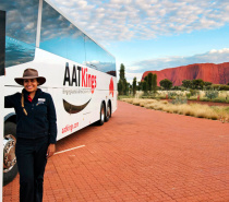 Tour bus at Ayers Rock