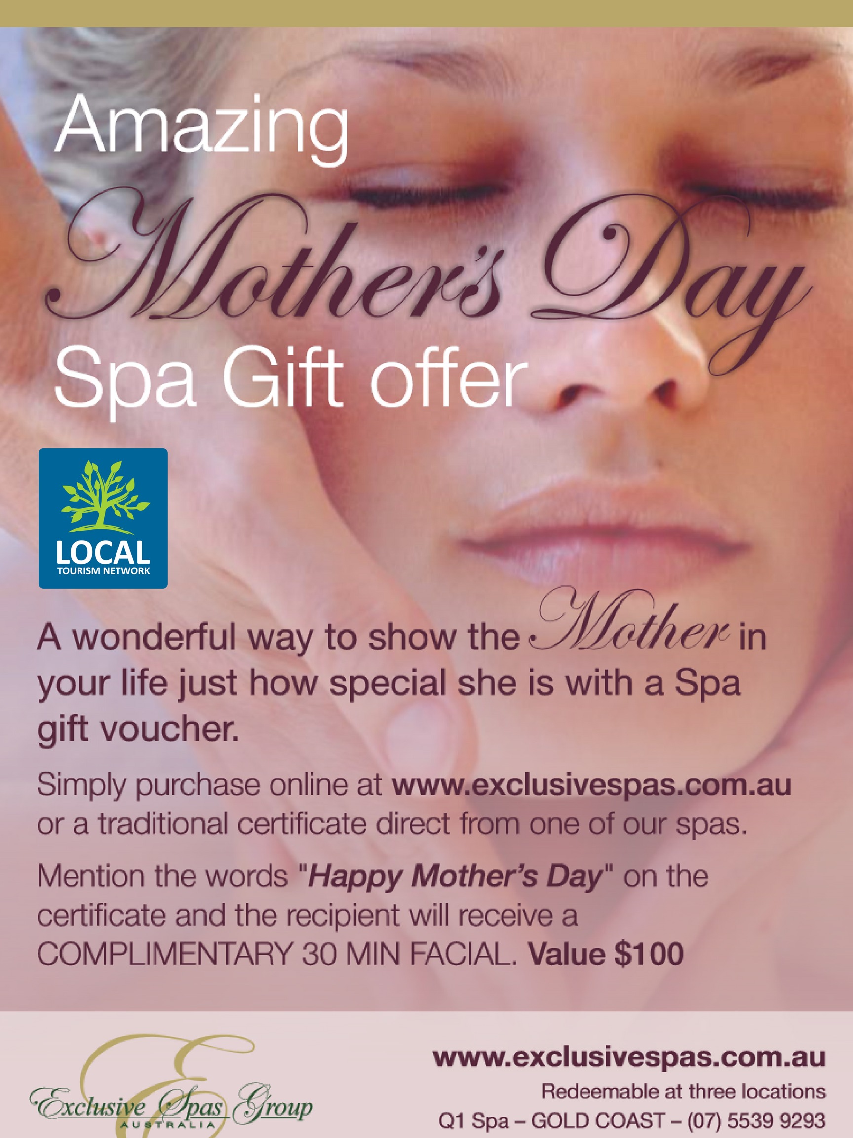 Cairns Events Event Details Amazing Mothers Day Spa T Offer Complimentary 30 Min Facial