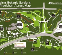 Wheelchair Accessible Map of Cairns Botanic Gardens.