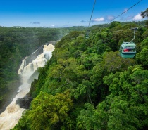 Skyrail gondola passing Barron Falls