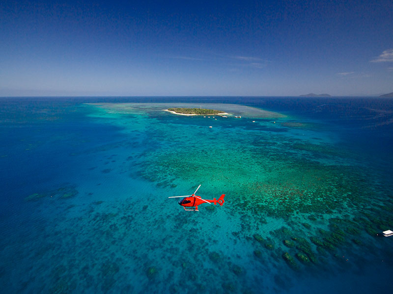 Nautilus Helicopter Flight to the Reef