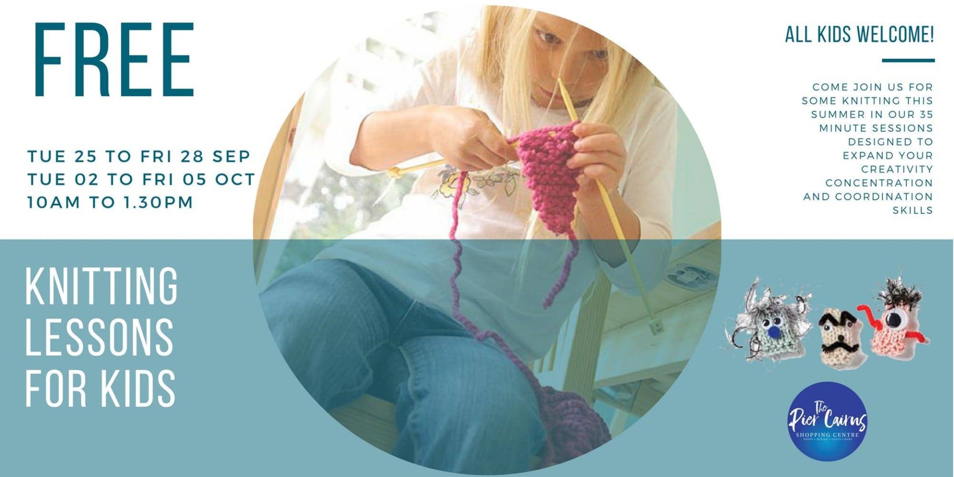 Cairns Events Event Details Free Knitting Lessons For Kids