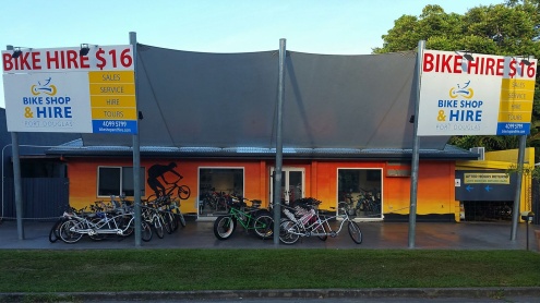 An exterior image of the Bike Shop building