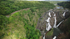 Kuranda Scenic Rail stopped at Barron Falls