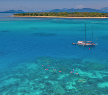 Ocean Free is a beautiful 63ft schooner, which sails daily to tropical Green Island on the Great Barrier Reef